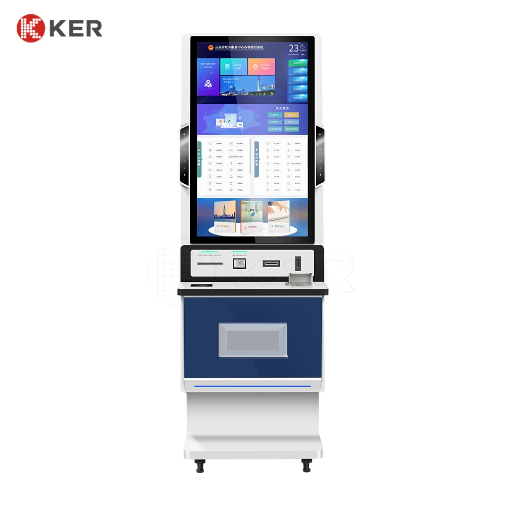 New arrival 32 inches cash/coin acceptor/dispenser A4 scanner printer touchscreen print kiosks self service cash payment kiosks