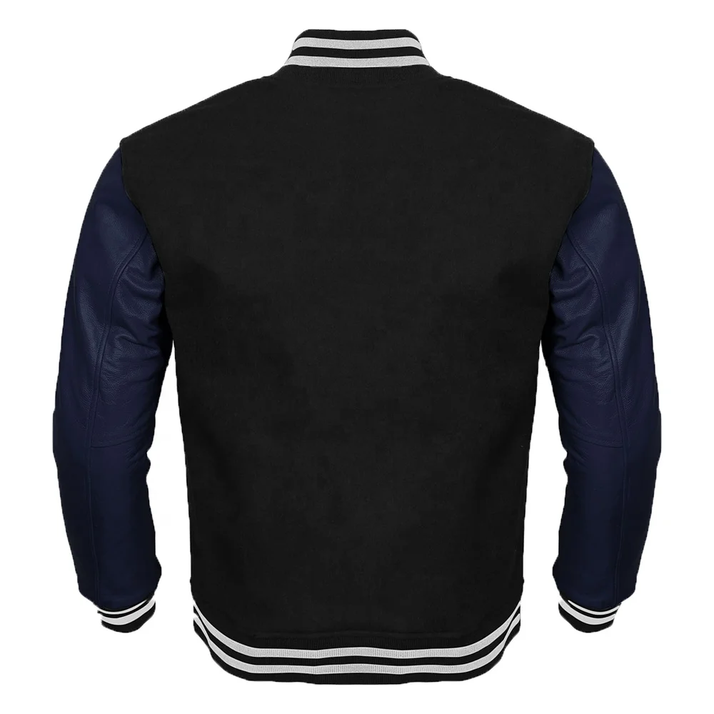 2024 Bomber Embroidered High Quality Jacket Custom Logo Baseball Letterman Jackets Men Vintage Blank Leather Sleeve Varsity