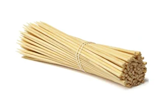 Convenient Disposable Bamboo Grilling and Frying Food Preparation Tools with Plastic Chopstick Rest for Restaurants