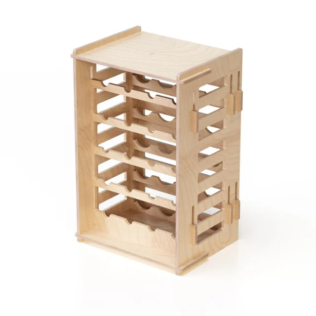 Top Quality Free Standing Wooden Display Wine Rack 20 Wine Bottles Display Stand for Winery and Retail Shop