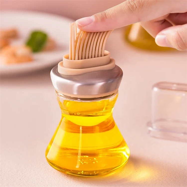 Maisons Kitchen Gadgets Baking Grilling Tool 95ml Food Oil Storage Oil Dispenser Bottle with Silicone Brush