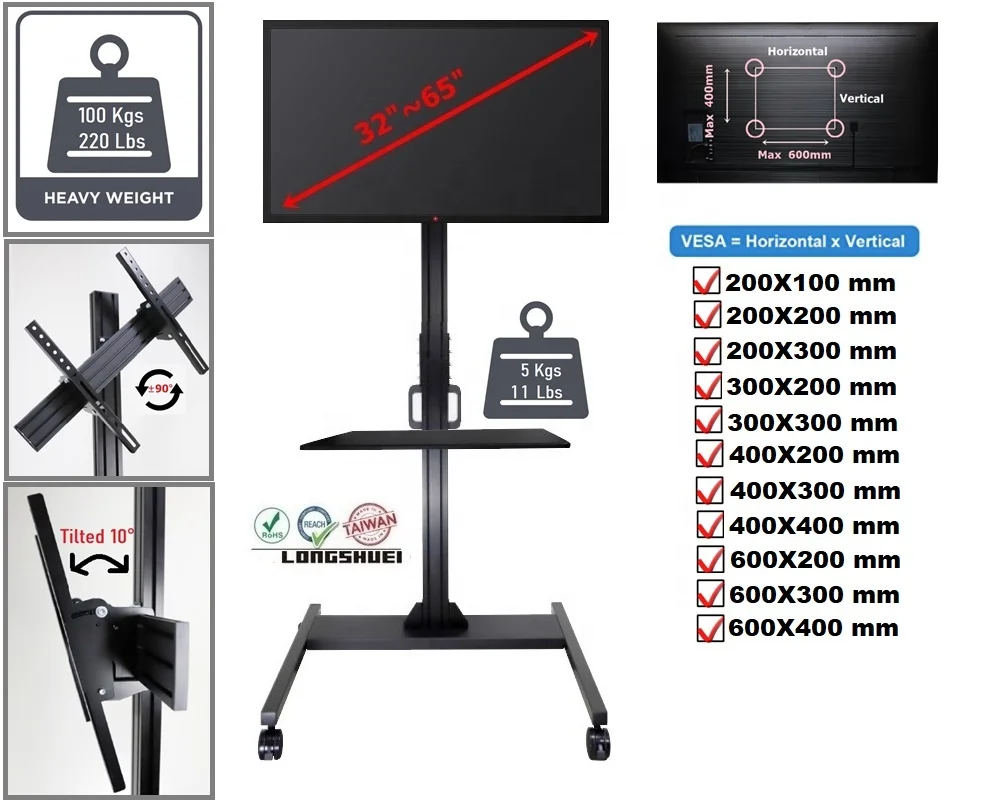 32-65 inch TV Stand laptop for clinic