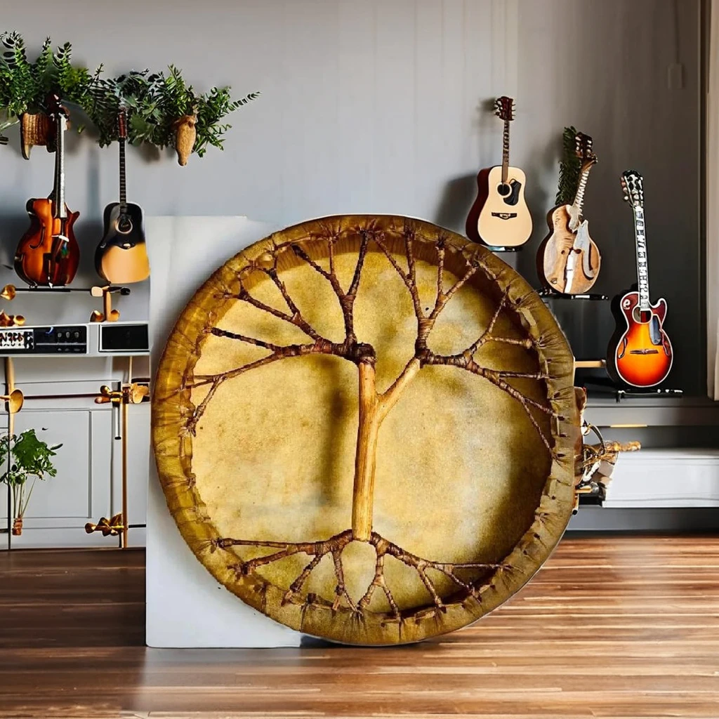50cm Cowhide Shamanic Shaman Drum Round Music Sound Therapy
