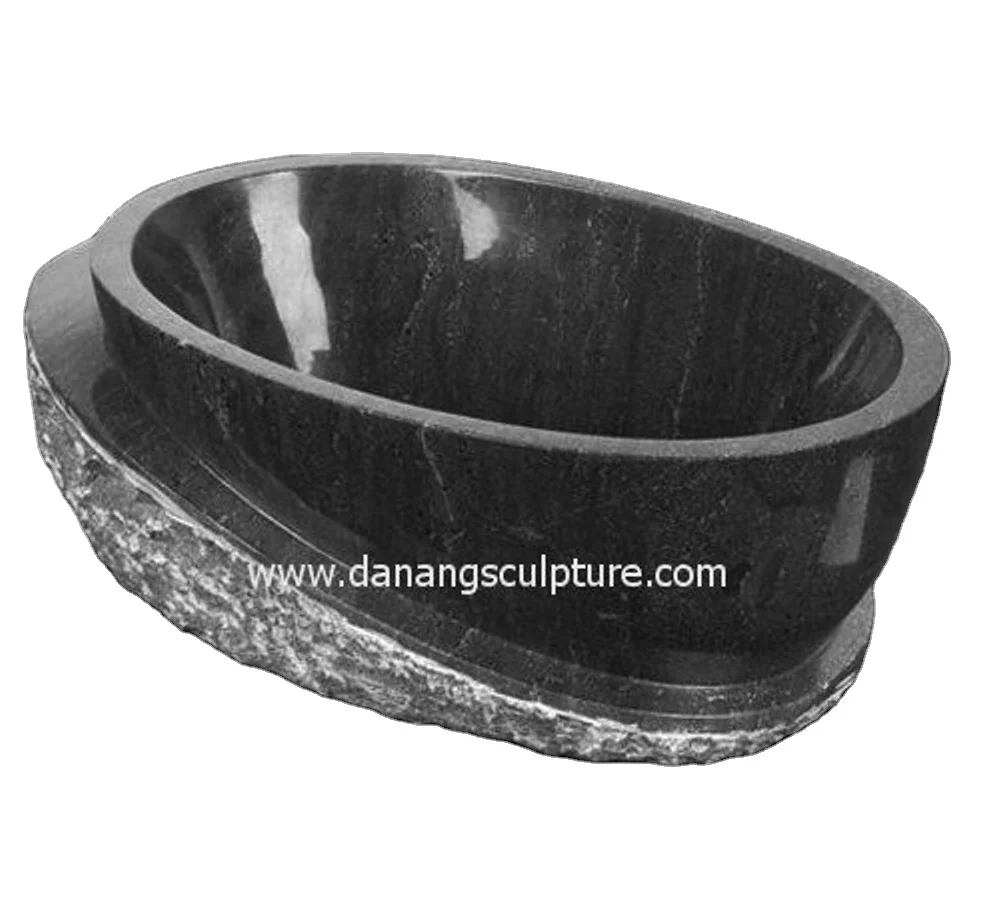 Ванна из массива камня на заказ ванна черного гранита серого