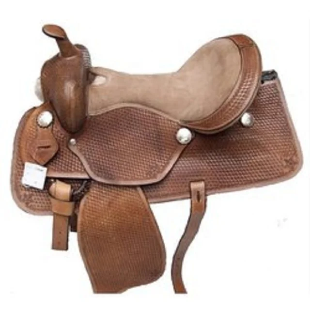 Hand made 100% Genuine Leather Western Saddle Hand Carved Show Cow Hide for horse riding equipment accessories all seasonal