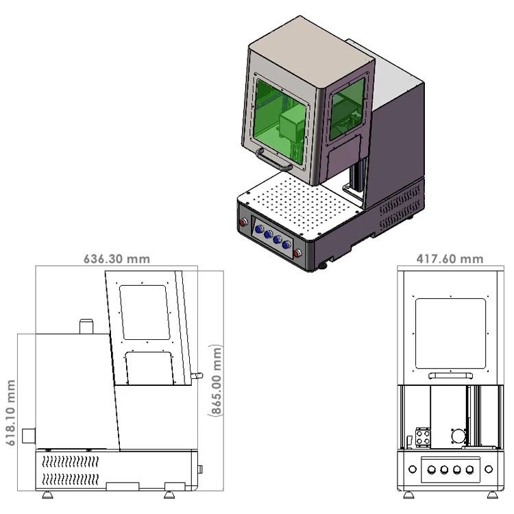 Mavenlaser desktop Enclosed 3D Fiber Laser Marking Machine jpt or raycus max cutting gold silver jewelry metal plates