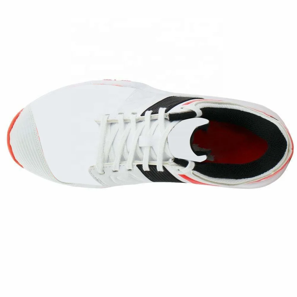 New Design Hot Sale Red Soles White Upper Professional Cricket Spikes Water Resistant Lining Men and Women Cricket Spikes Shoes