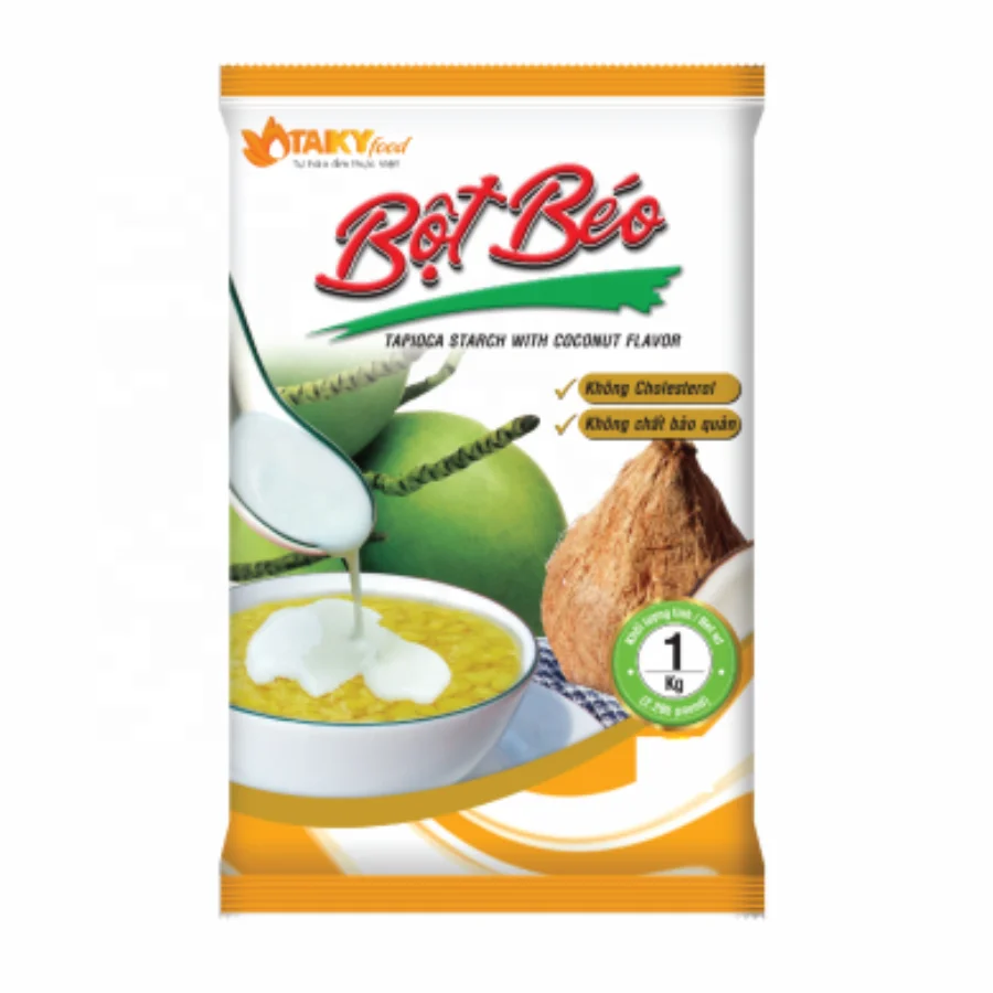 Высококачественный крахмал тай-ККИ с кокосовым вкусом (желтый) бот-бот 1 кг оптовая цена мука тапиоки произведенная во Вьетнаме