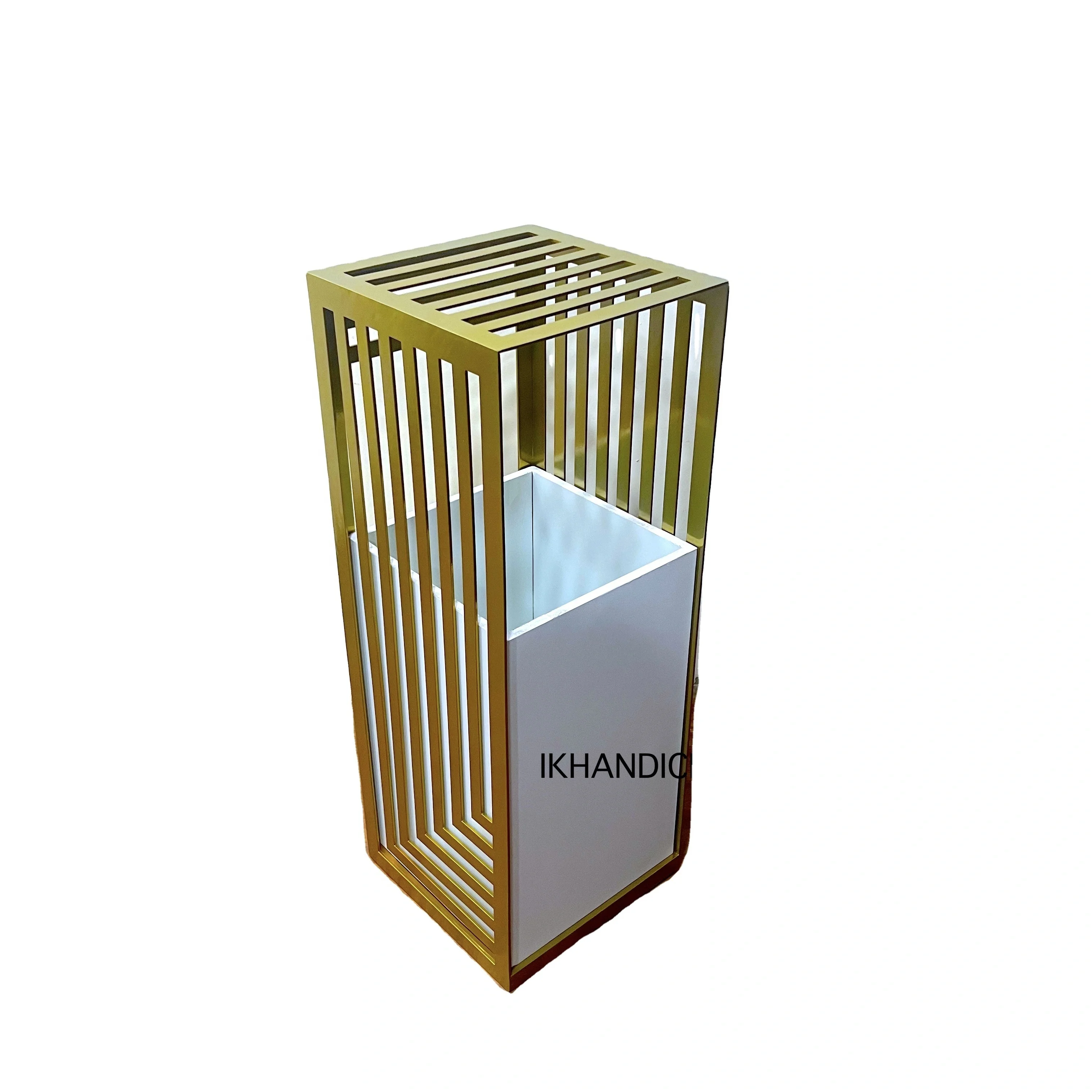 Stylish Black Metal Tall Side Table Rectangular Flower Stand Narrow Console Tables Compact Corner Storage Sofa-Black Metal