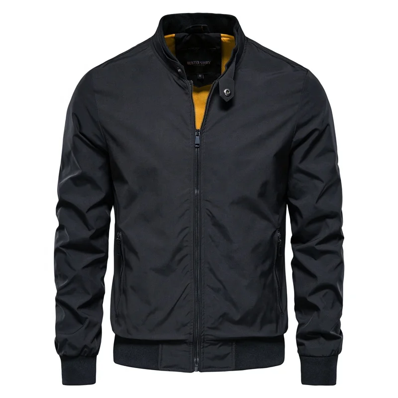 Men Baseball Jacket Stand Collar Casual Windbreaker High Quality Autumn Slim Fit Jackets