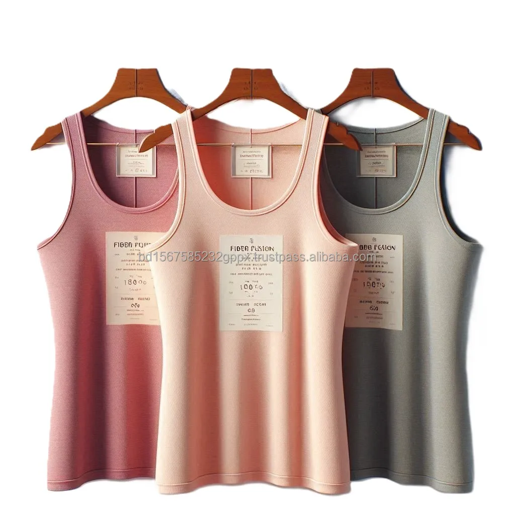 Casual Girls Tank Tops Cotton Spandex Knitted Single Jersey Perfect-Fit Sleeveless T-Shirts Custom O-Neck Solid Pattern Design