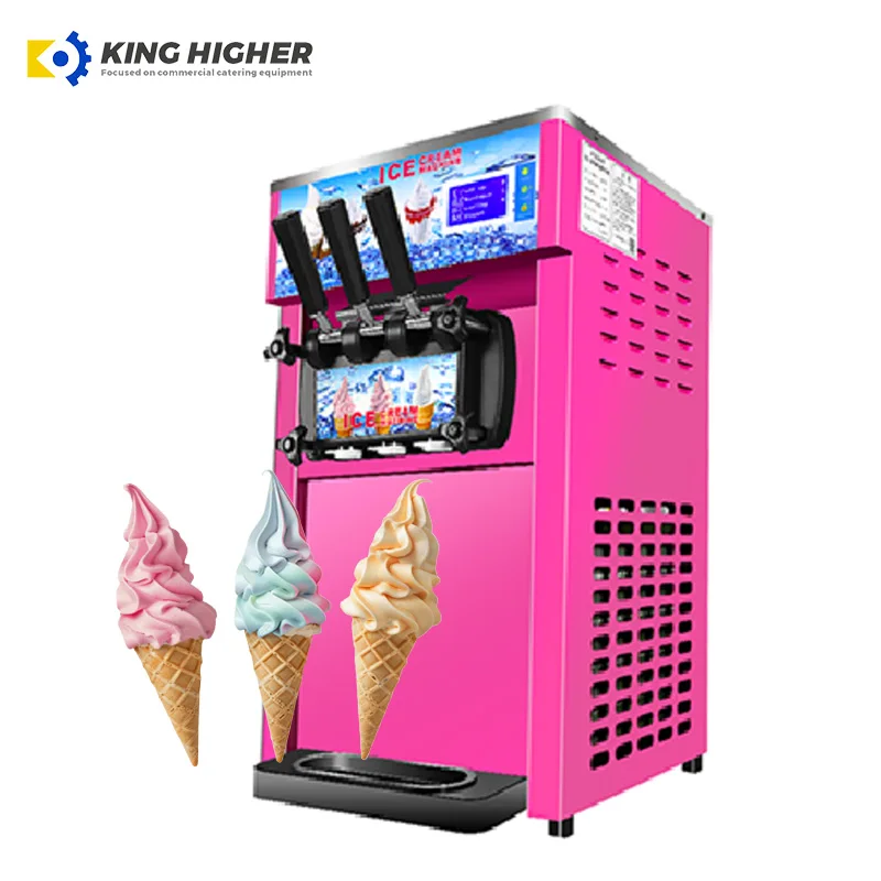 Commercial 16-18L/h Automated Table Top Yogurt Soft Serve Ice Cream Machine 3 Flavors-Fruit Milk Chocolate Water on Sale