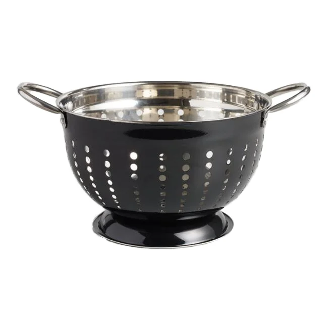 Stainless Steel Set OF 3 PCs Twin Handle Multipurpose Deep Colander With Pink Color For Kitchen