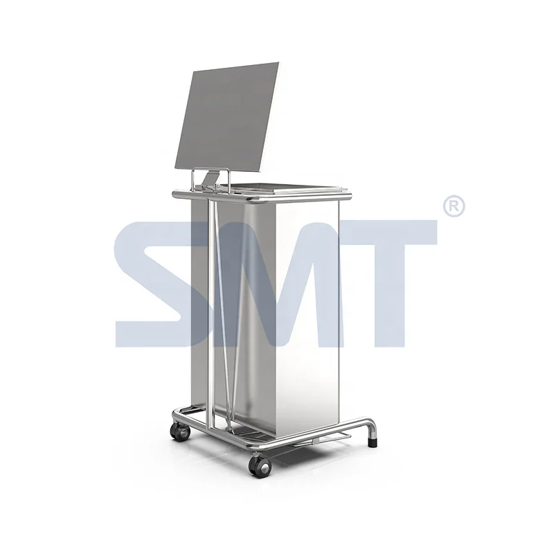 Semiconductor Cleanroom Medical Waste Bins Stainless Steel Dustbin Industrial Material Wastage Step Trash