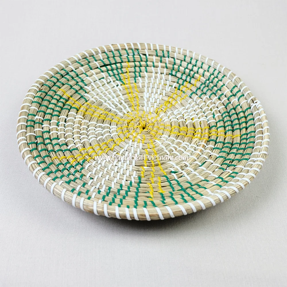 Handmade New Style round Woven Seagrass Wicker Placemat High Quality Indoor Wall Decoration from Vietnam for Restaurant Use