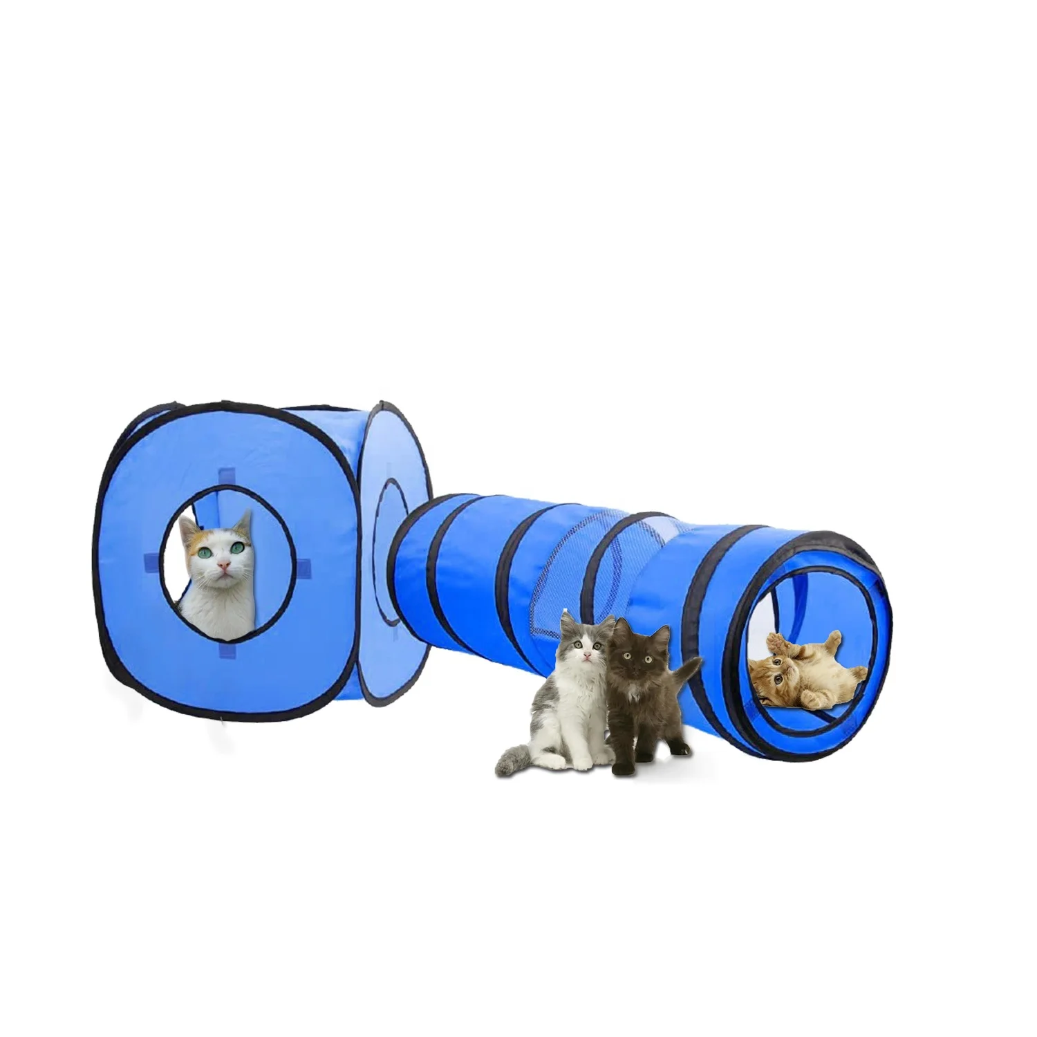 Wholesale factory price cat tunnel and tent set indoor outdoor Cube tent for cat with carry bag cat tunnel and tent playpen