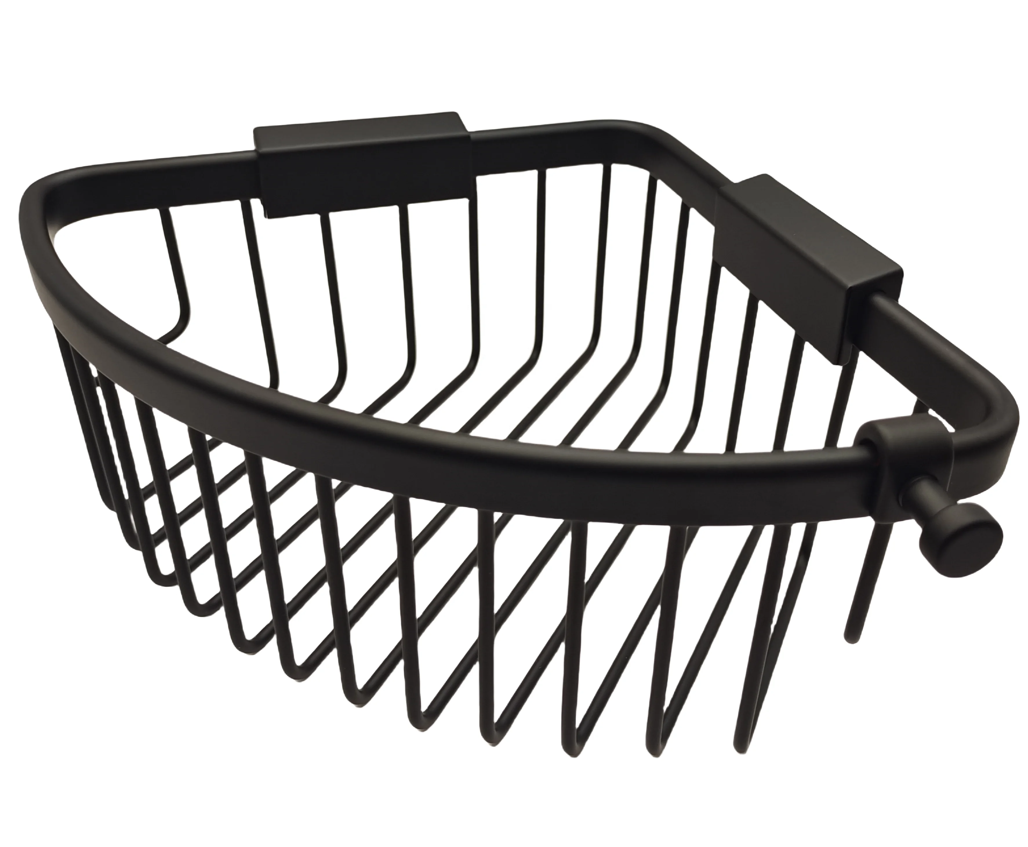 Современная черная угловая корзина для ванной комнаты или кухни (30706)