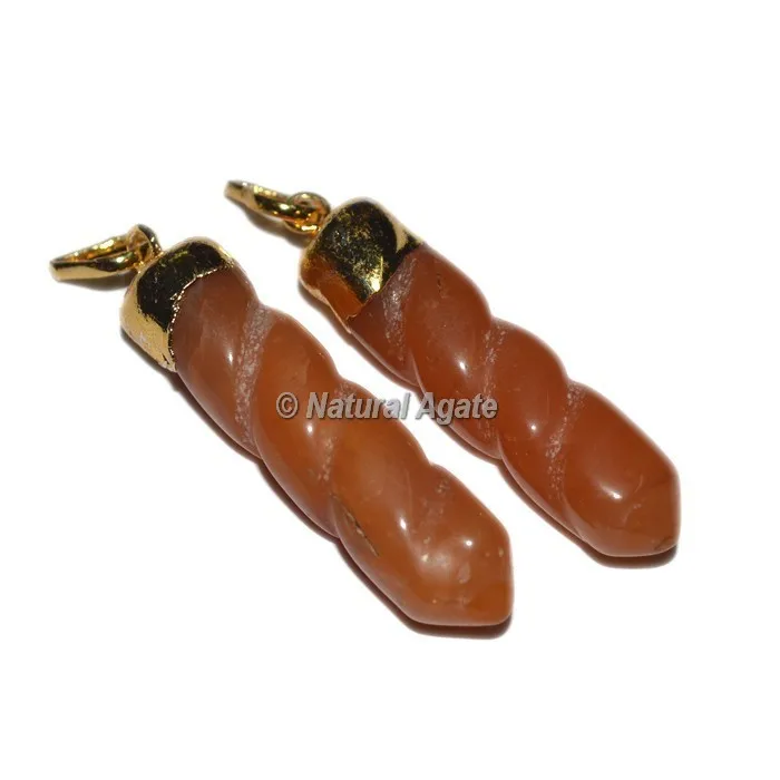 Crystal Quartz Natural Point Electroplated Necklace : Supplier of Electroplated Agate Pendants and Necklace