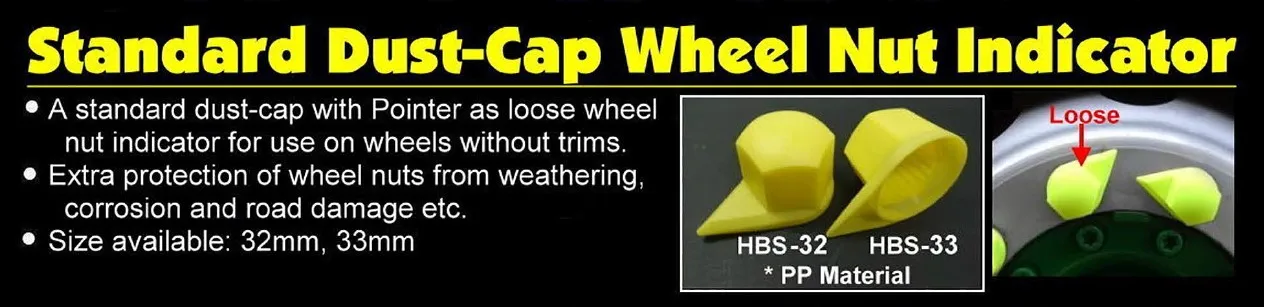 PP+PE wheel nut indicator dust cap 33mm w/24 teeth