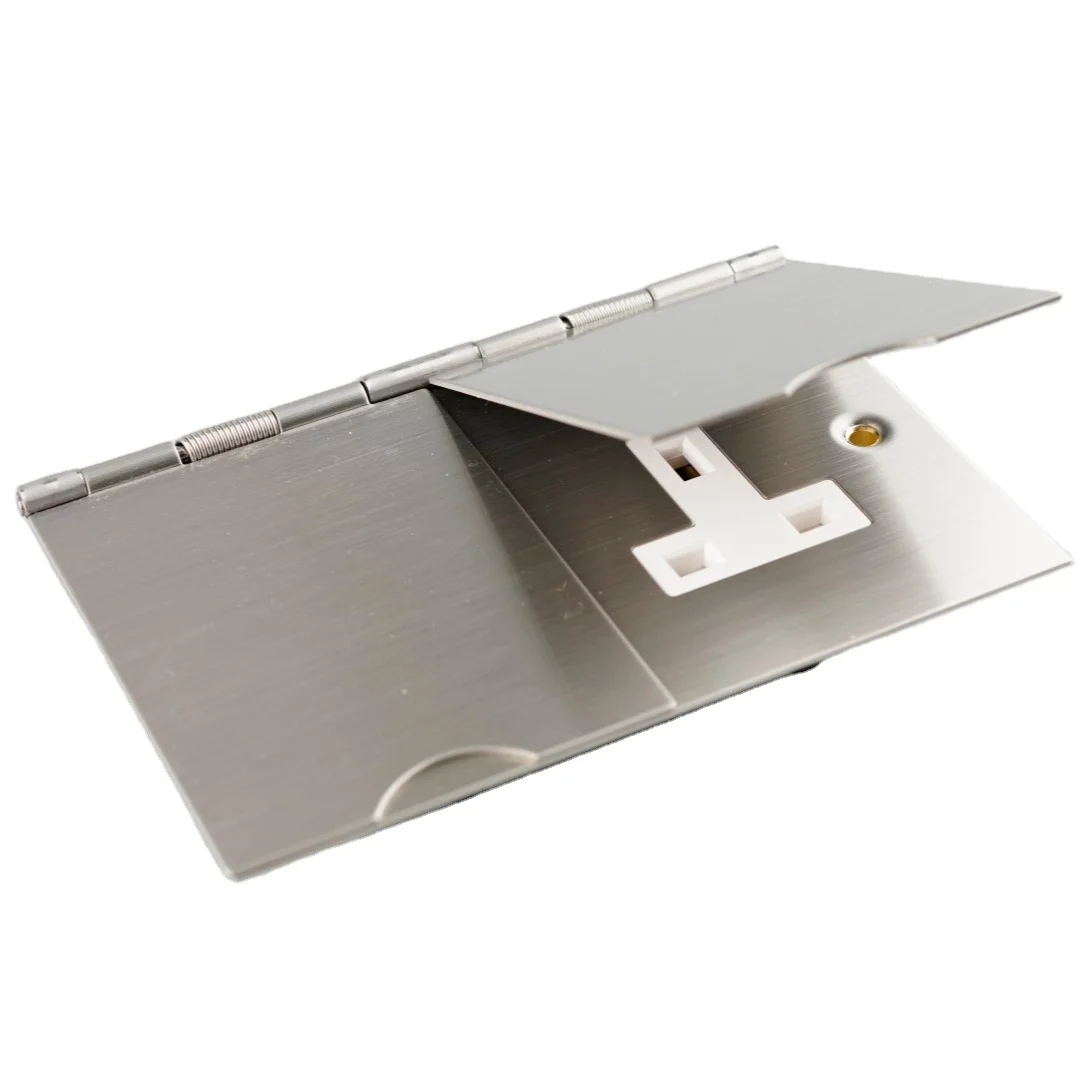 WK Stainless Steel 13A 2 Gang Floor Socket Electrical Plate