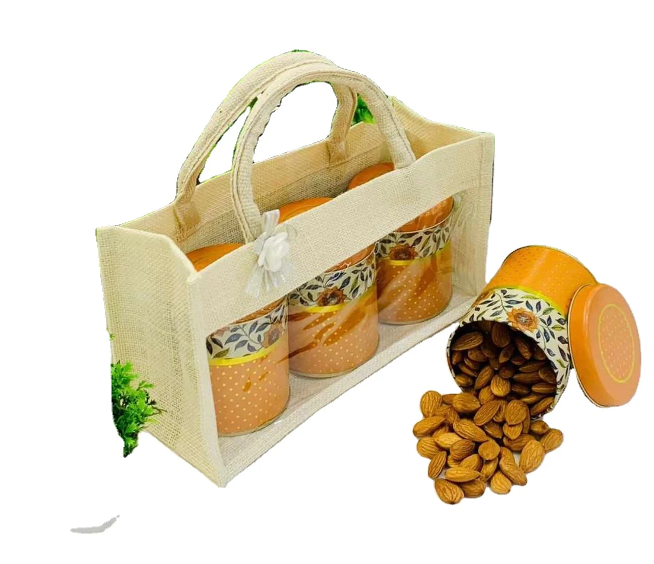 Jute Bag for Shopping, Vegetable, Dry Fruits and Gift with color set 100% bio-degradable and recyclable.