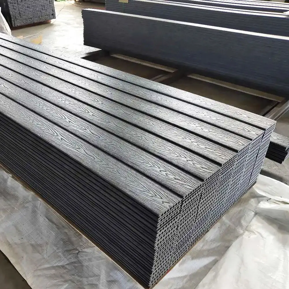 Necowood Outside Fireproof Anti-UV 3D Exterior Wpc Decking Composite Wood Plastic Co-Extrusion Decking For Garden
