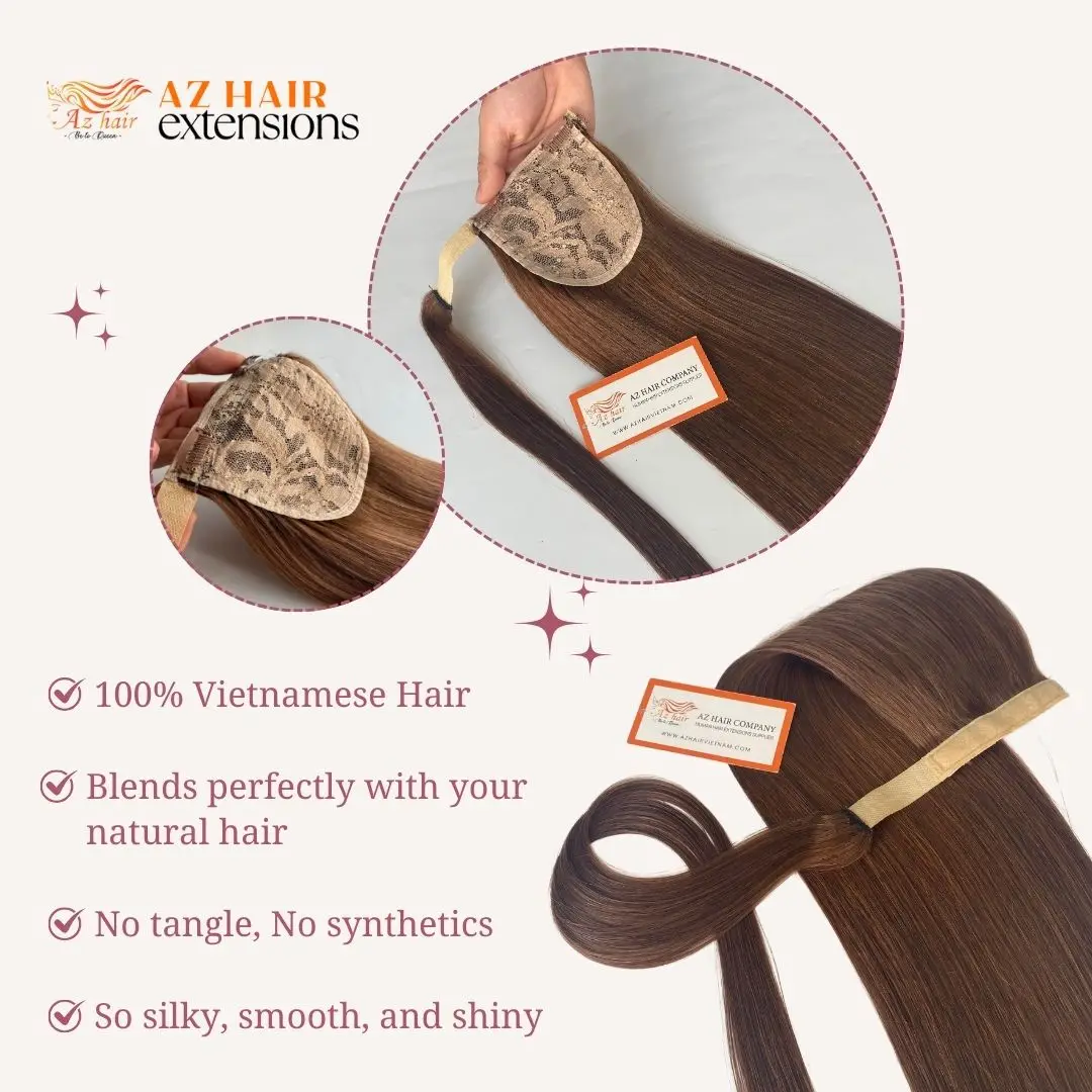100% Vietnamese Human Remy Hair Ponytail Extensions for a Natural, Luxurious Look!