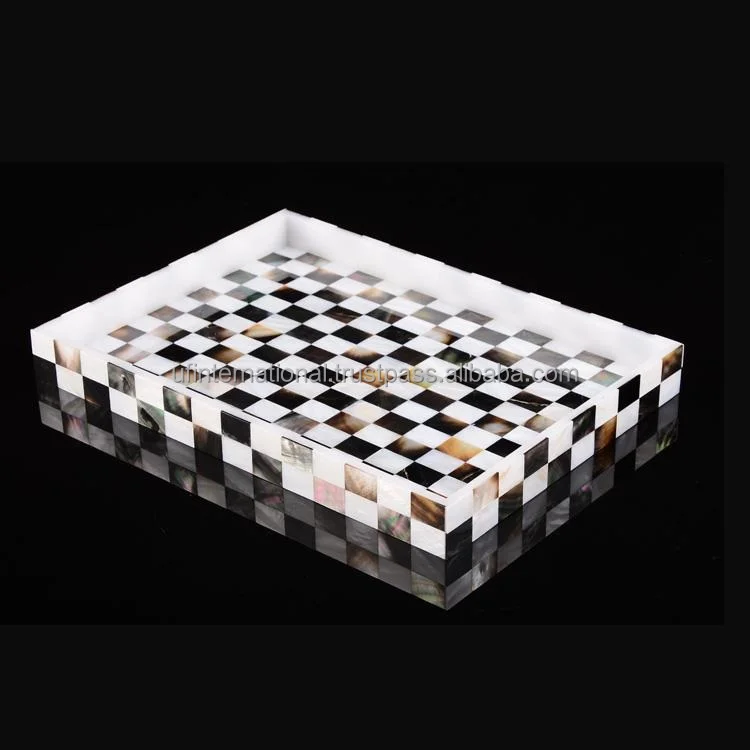  Лучшее качество белый цвет с перламутровой инкрустацией Современный Античный сервировочный поднос ручной работы Лидер продаж лоток для продукта лучшего качества