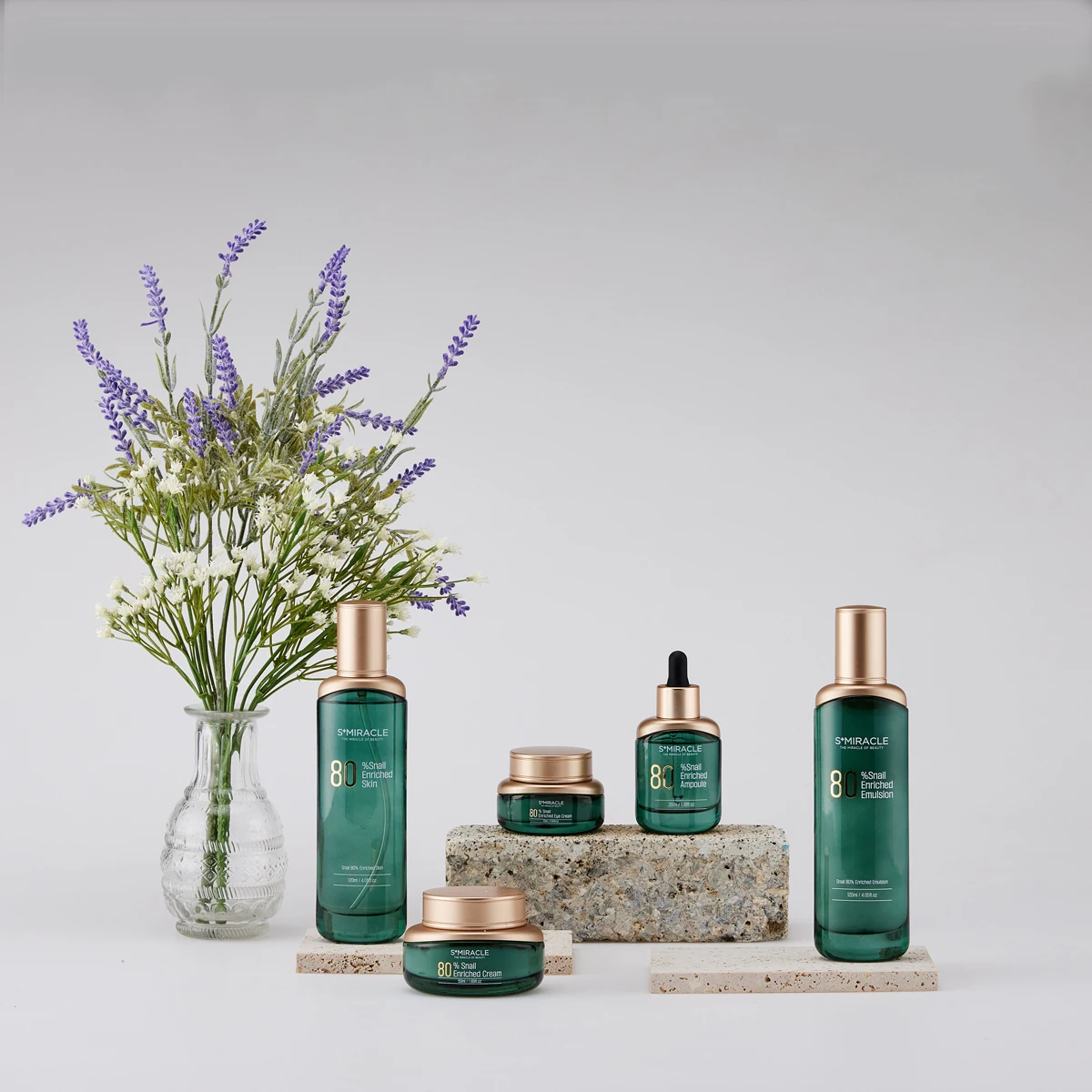 NEW Korean natural care cosmetics based on EWG green grade S+MIRACLE Snail 80% Enriched Skin Care Set