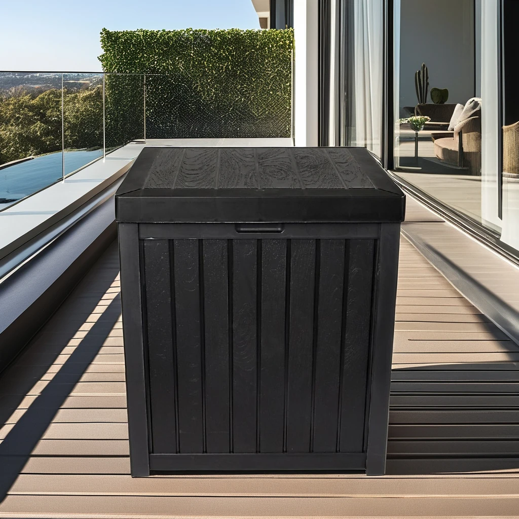 Square Outdoor Patio Cushions Ins Resin Wood Look Deck Box Side Table Plastic Folding Garden Tools Pool Toys Packaging Carton