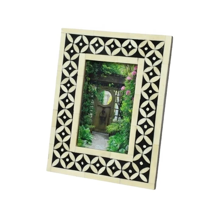 Decorative Picture Frame Bone Inlay Photo Frame 5x7 Leaf Pattern Photo Album Gifts Set Product Wholesale