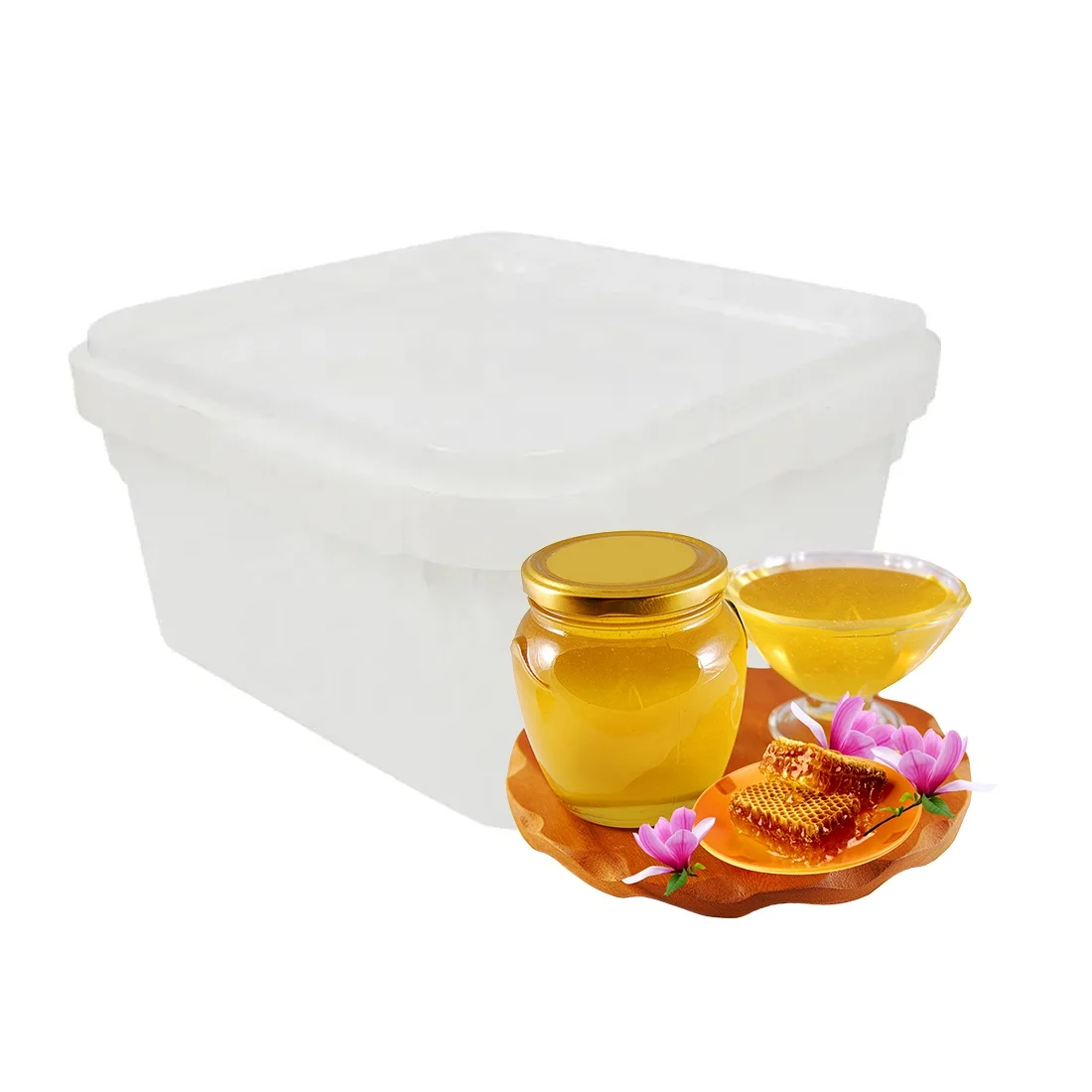 Натуральный, без сахара, высокое качество, Польза для здоровья, пластиковый контейнер 30 кг, полезный чистый цветочный мед для пищевых продуктов
