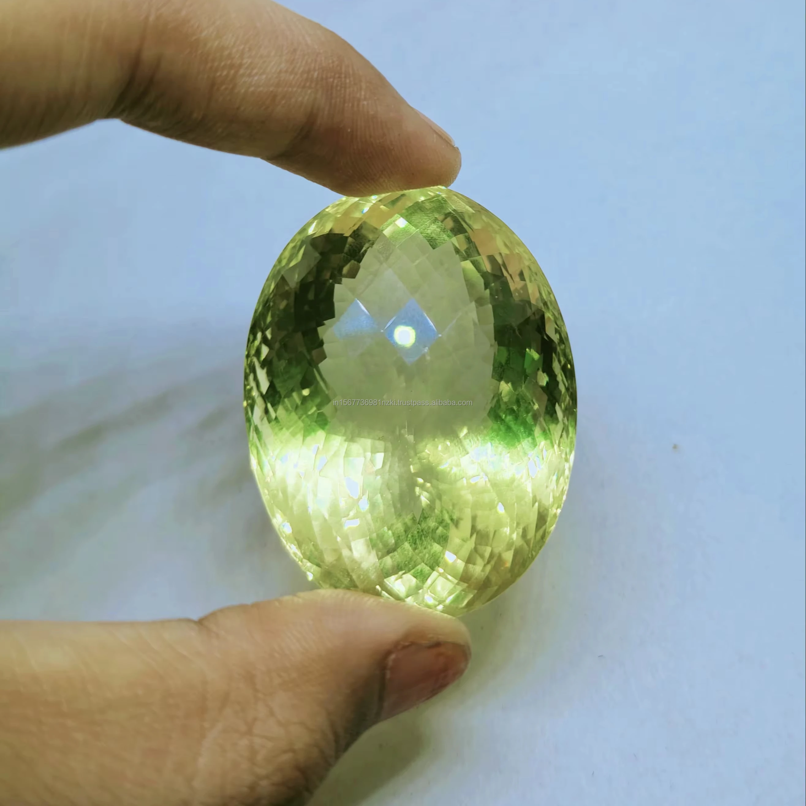 Natural Lemon Quartz Oval Cut For Jewelry Making Yellow color Quartz Faceted loose gemstone stone Size 45X36X25 MM Weight 219 Ct