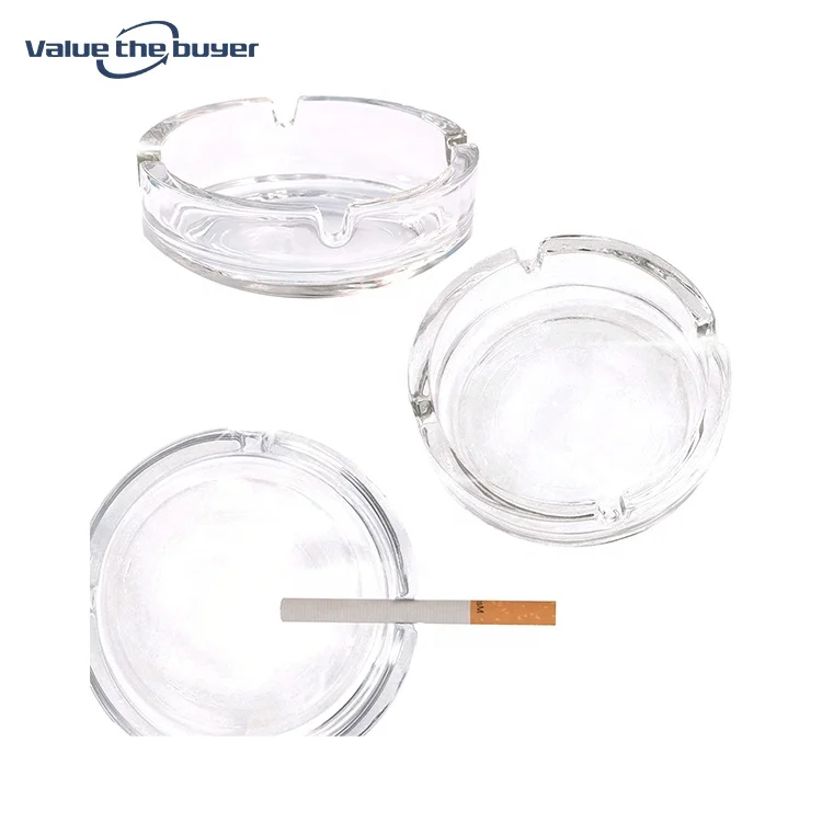 Free Design LOGO Cheap Wholesale Clear Custom Glass Ashtray for Cigarette Herb