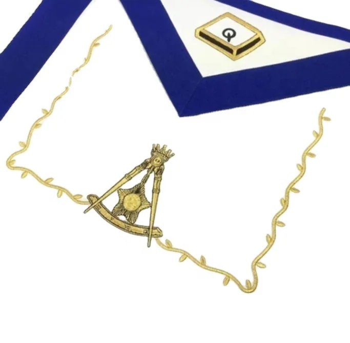  CS обычая оптовой Ручная Вышивка масонские регалии фартук и манжеты комплекты с вышивкой ручной работы; Высочайшее качество фартуки 2021