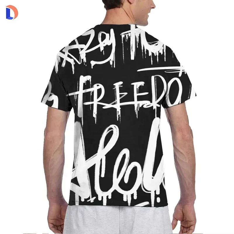 Supply Oem Quick Dry All Over Full Print Own Design Full Sublimation T Shirts Polyester