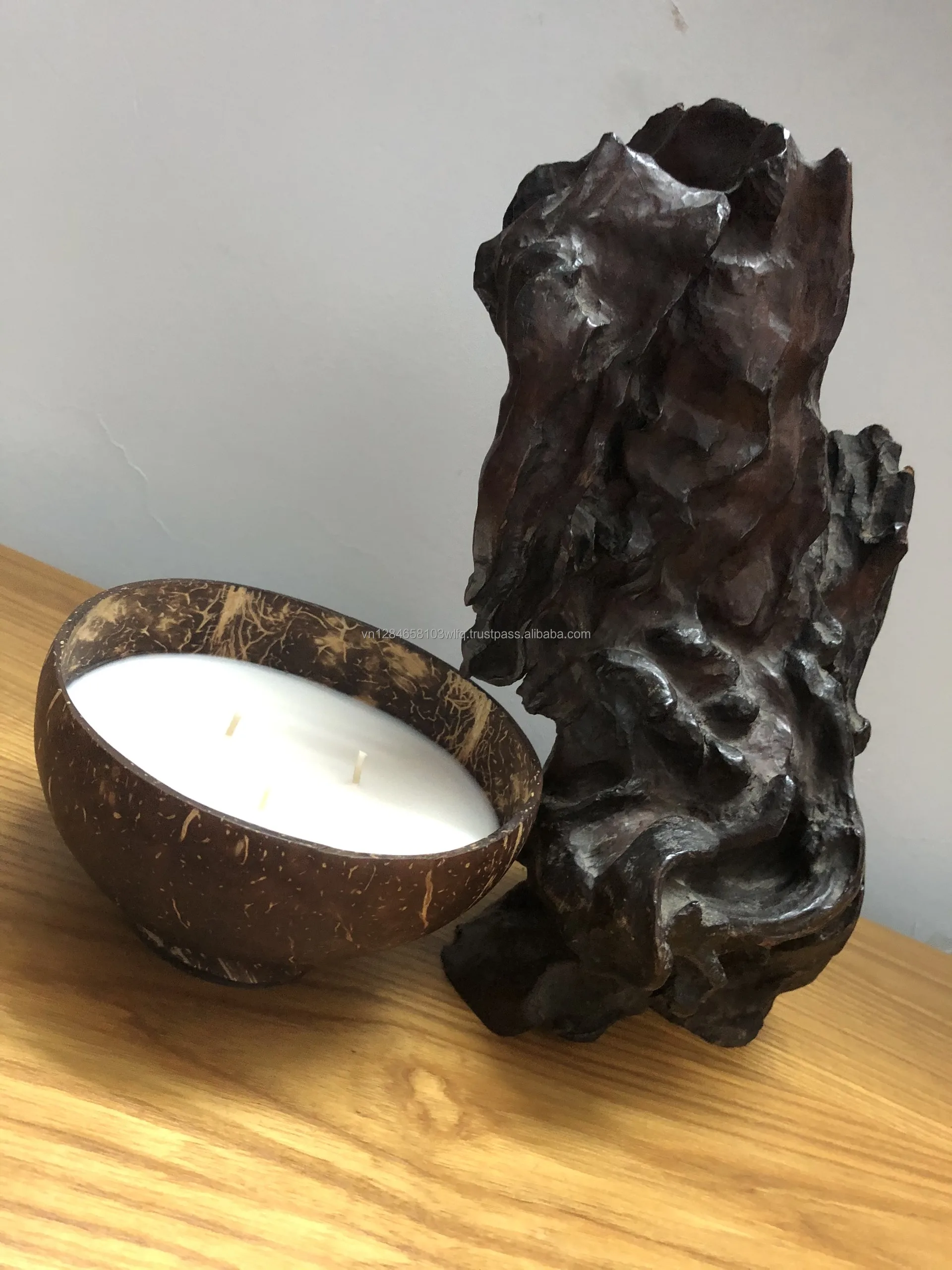 
Lavender Soy Candle in Real Coconut Shell - Vietnam Handicrafts - OEM, ODM 