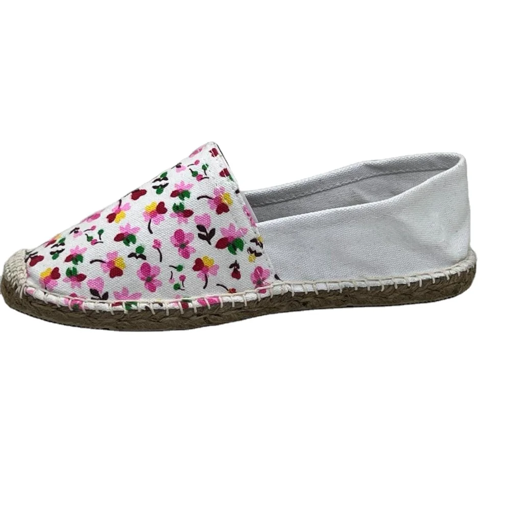 Espadrille Latest 2022 bestselling 2 Tone Printed High Quality Non Slippery Flat Espadrille Canvas shoes from Indian Best seller