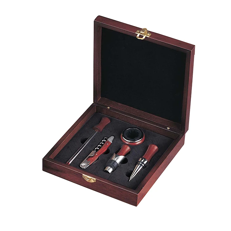 Collar, Stopper, Thermometer, and Essential Wine Accessories 5-Piece Wine Kit for Business Present