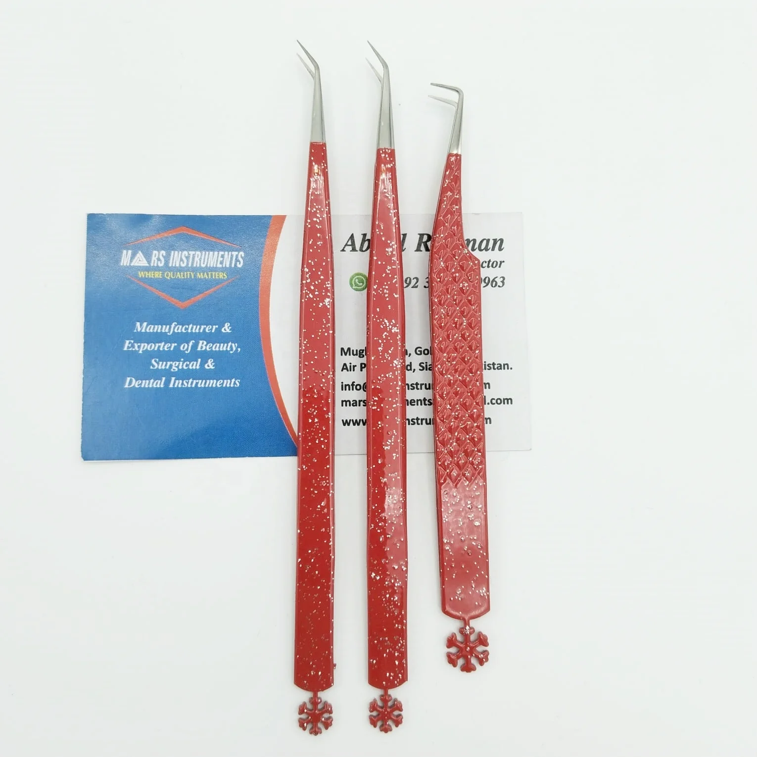 New Design Red Powder Coating Mega Volume Lash Tweezers Fine Boot Eyelash Extension Tweezers Light With Private Logo