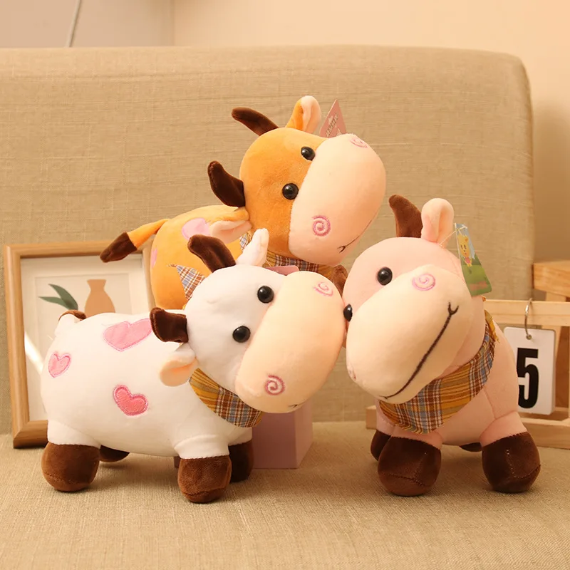 Wholesale Trending Cute Cow Stuffed Animal Dolls Baby Cows Soft Sleeping Dolls for Kids