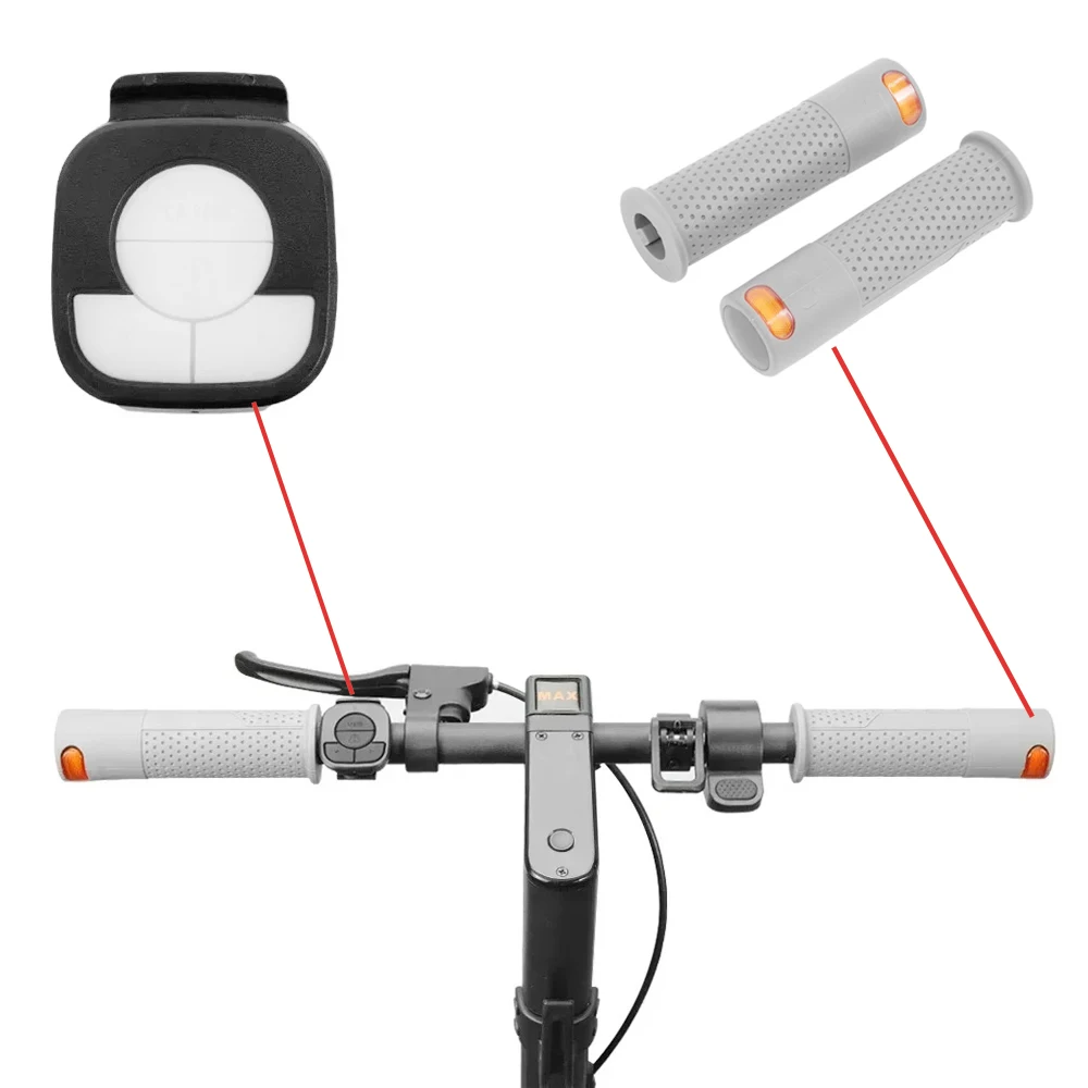 Electric Scooter Turn Signal Lights Switch For E-scooter Bike Types Wireless Flashing Lights Handle Indicator