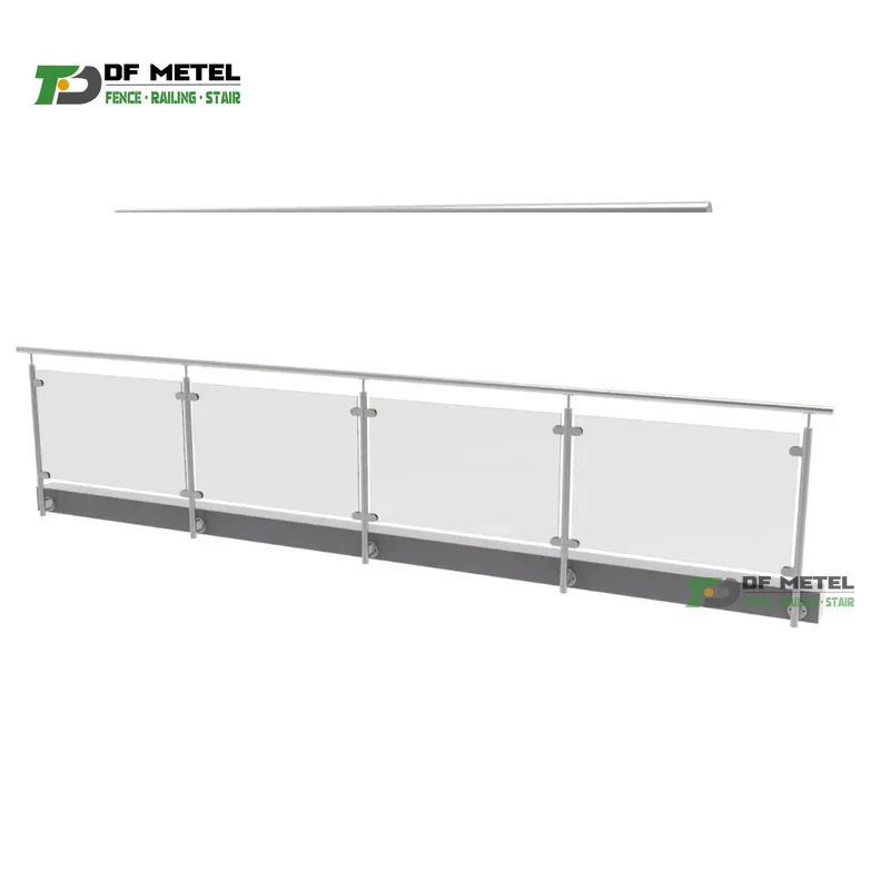 DF индивидуальные балюстрады из нержавеющей стали квадратные стеклянные перила для лестницы китайского производства