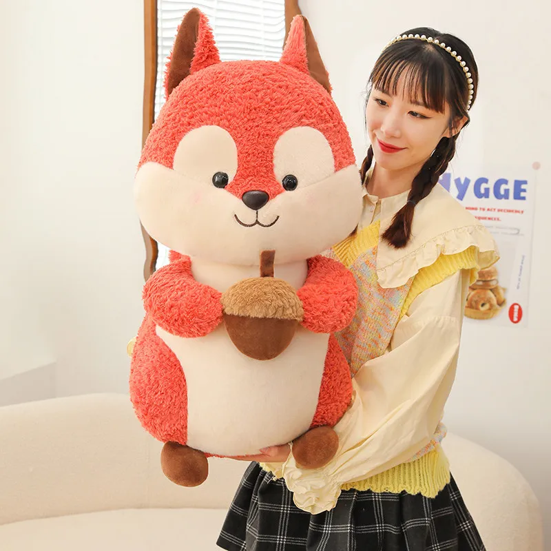 New Arrival Kawaii Squirrel Plush Toy Big Stuffed Animal Doll for Girls Holiday Gift