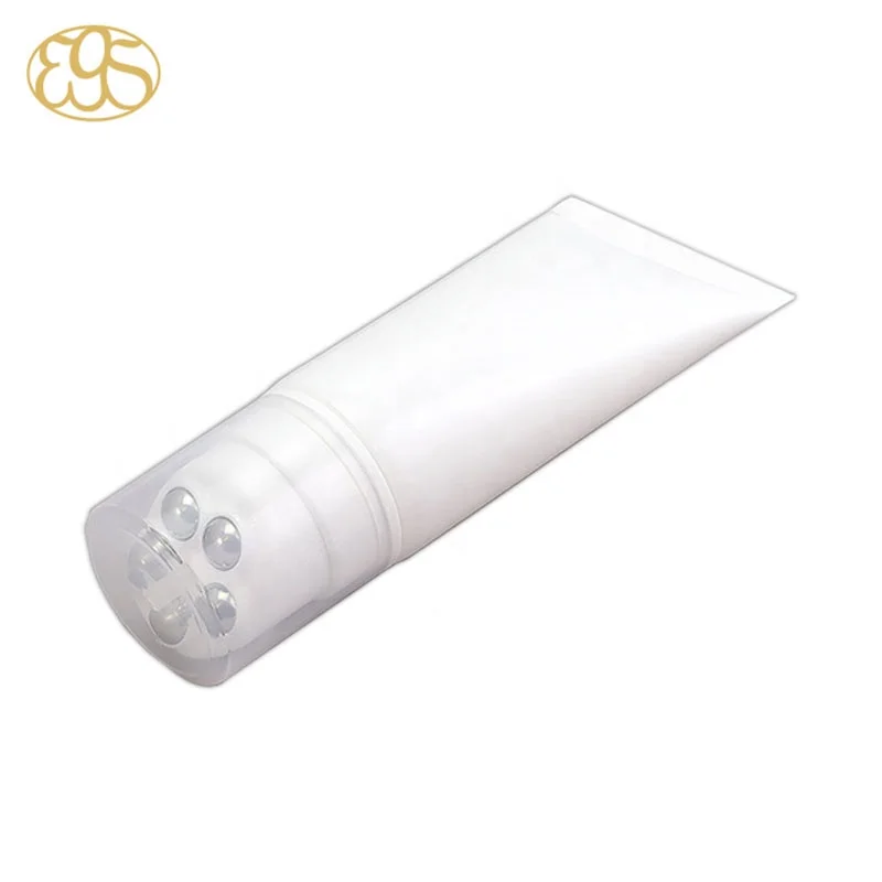 PCR plastic Cosmetics five roller 304 Stainless ball massage body 200ml cream tube