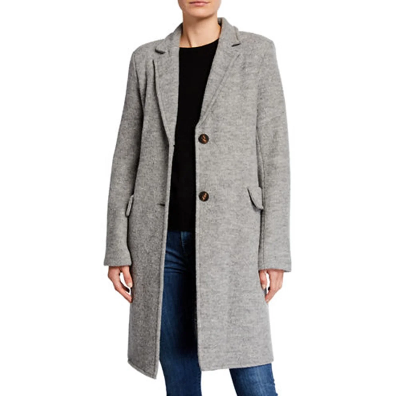 
Casual Lady JTF wholesale lamb fur sheep women handmade woolen sewing with buttons wool cashmere stand collar jacket 