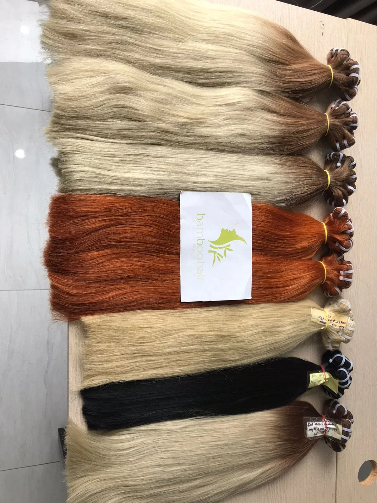 Double Drawn Vietnamese Remy Hair Weave Straight Machine Genius Weft  Ombre Black Blonde Color Brown Hair Extensions BAMBOO HAIR