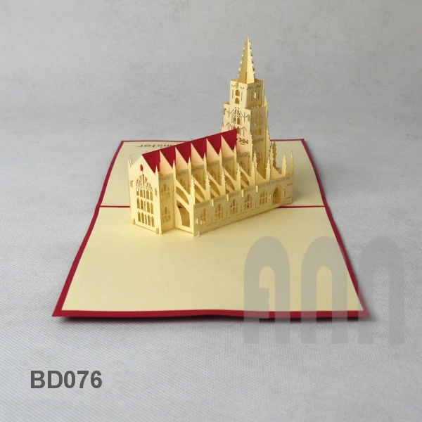 Berner Munster высококачественная бумага крафт ручной работы 3D всплывающие поздравительные открытки на заказ предназначенные для сувениров и подарков
