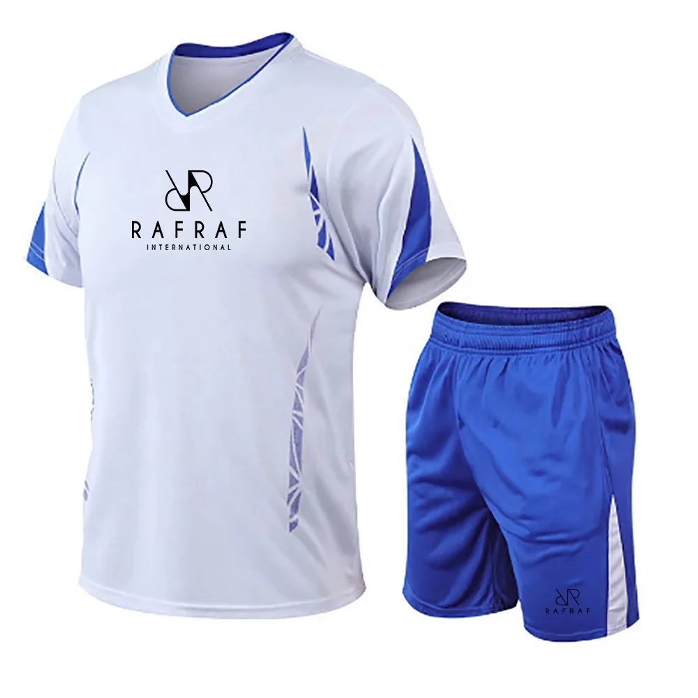 Новые футбольные Джерси для мужчин спортивный костюм футбола с коротким рукавом тренировочный летняя футболка шорты спорт