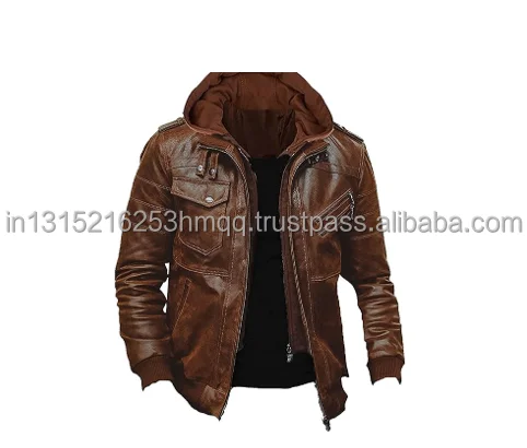 Genuine Leather Men Leather Solid Biker Long Jacket Best Quality From India for All Occasions Best Quality Best in Quality